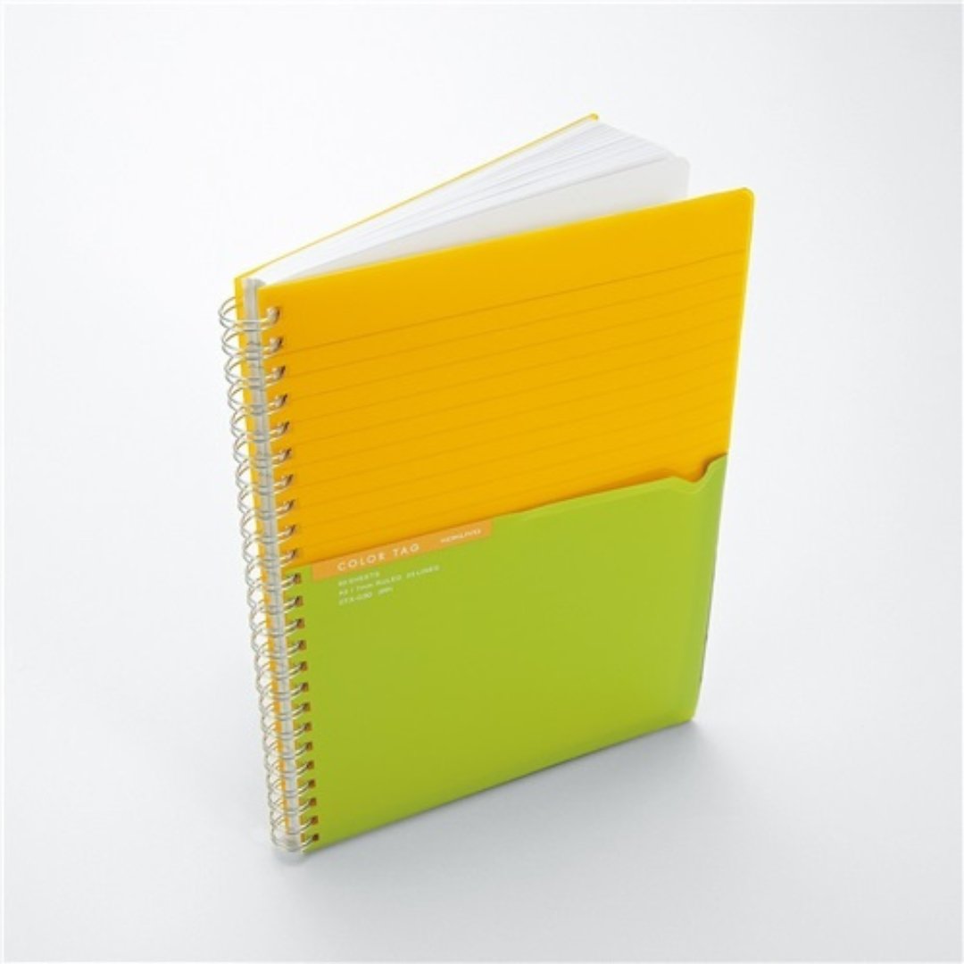 Kokuyo Twin Ring Notebook Color Tag Bicolor A5 - SCOOBOO - CT-C30Y - Ruled