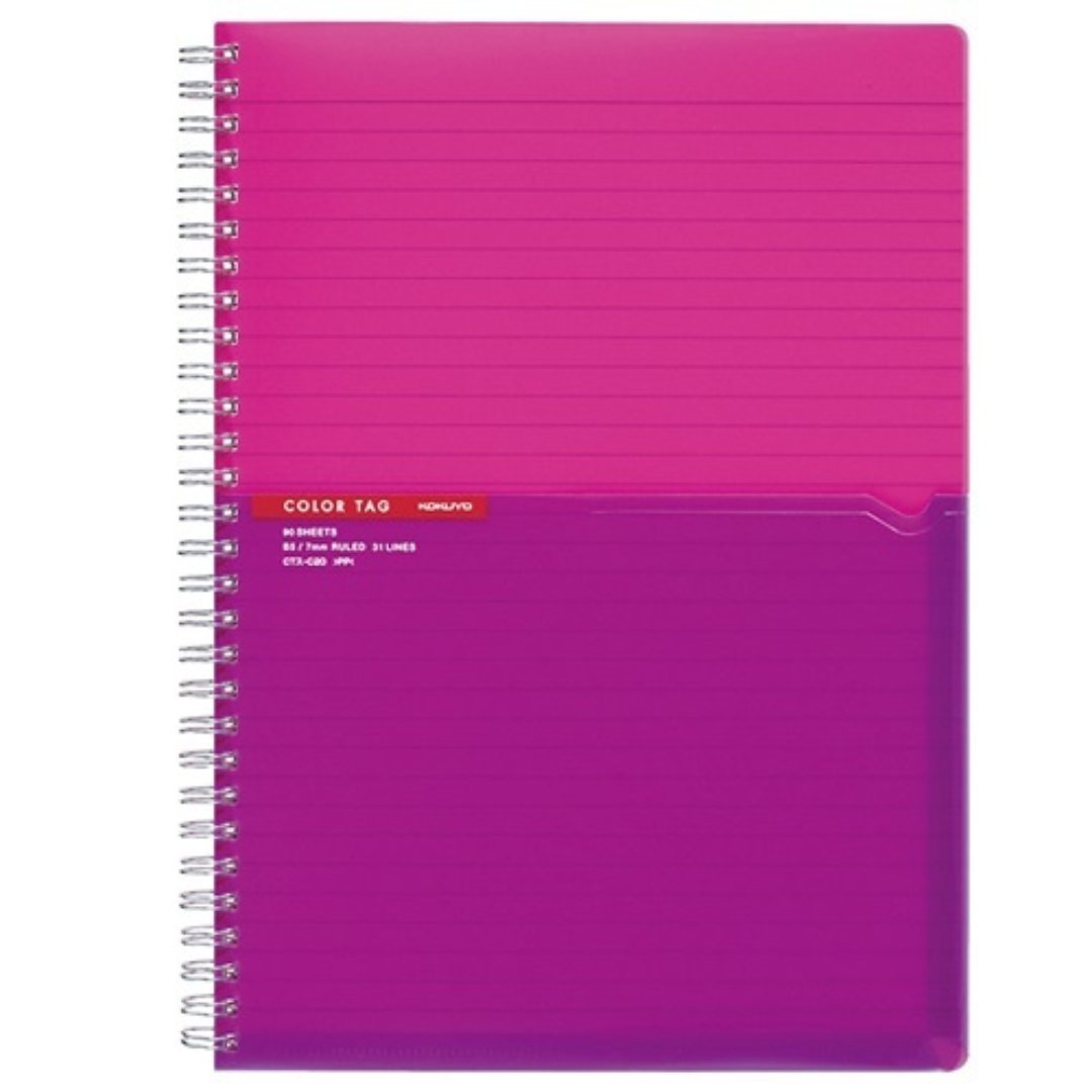 Kokuyo Twin Ring Notebook Color Tag Bicolor A5 - SCOOBOO - CT-C30P - Ruled