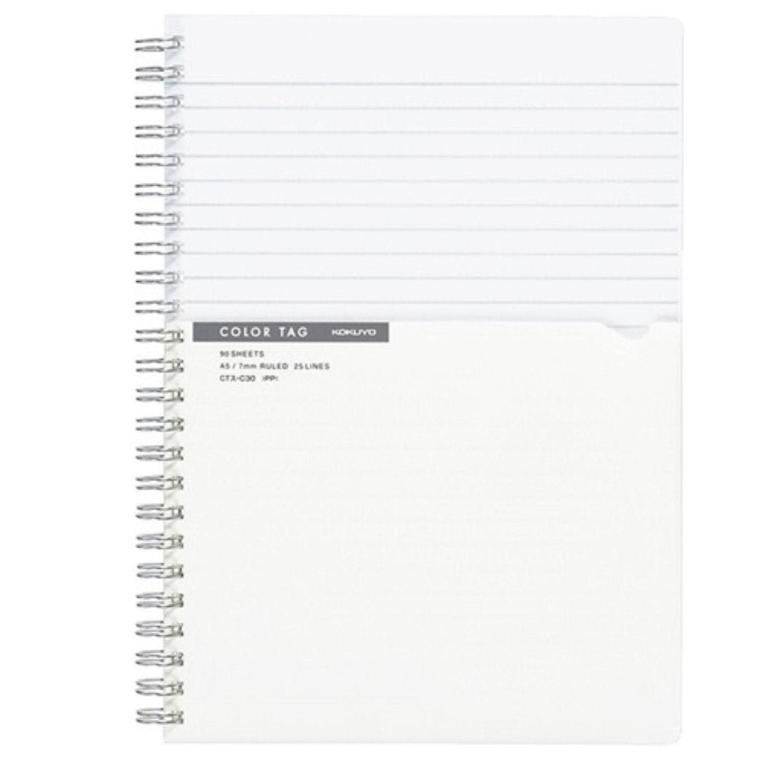 Kokuyo Twin Ring Notebook Color Tag Bicolor A5 - SCOOBOO - CT-C30T - Ruled