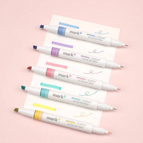 Kokuyo Two Way Color Marker - SCOOBOO - PM-MT201-5S - Fineliner