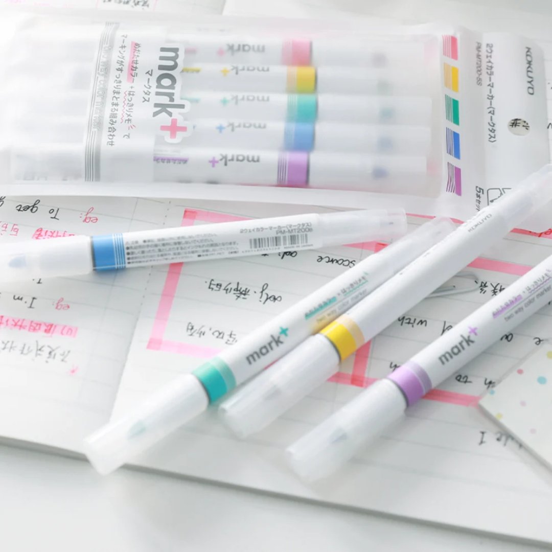 Kokuyo Two Way Color Marker - SCOOBOO - PM-MT201GM - White-Board & Permanent Markers