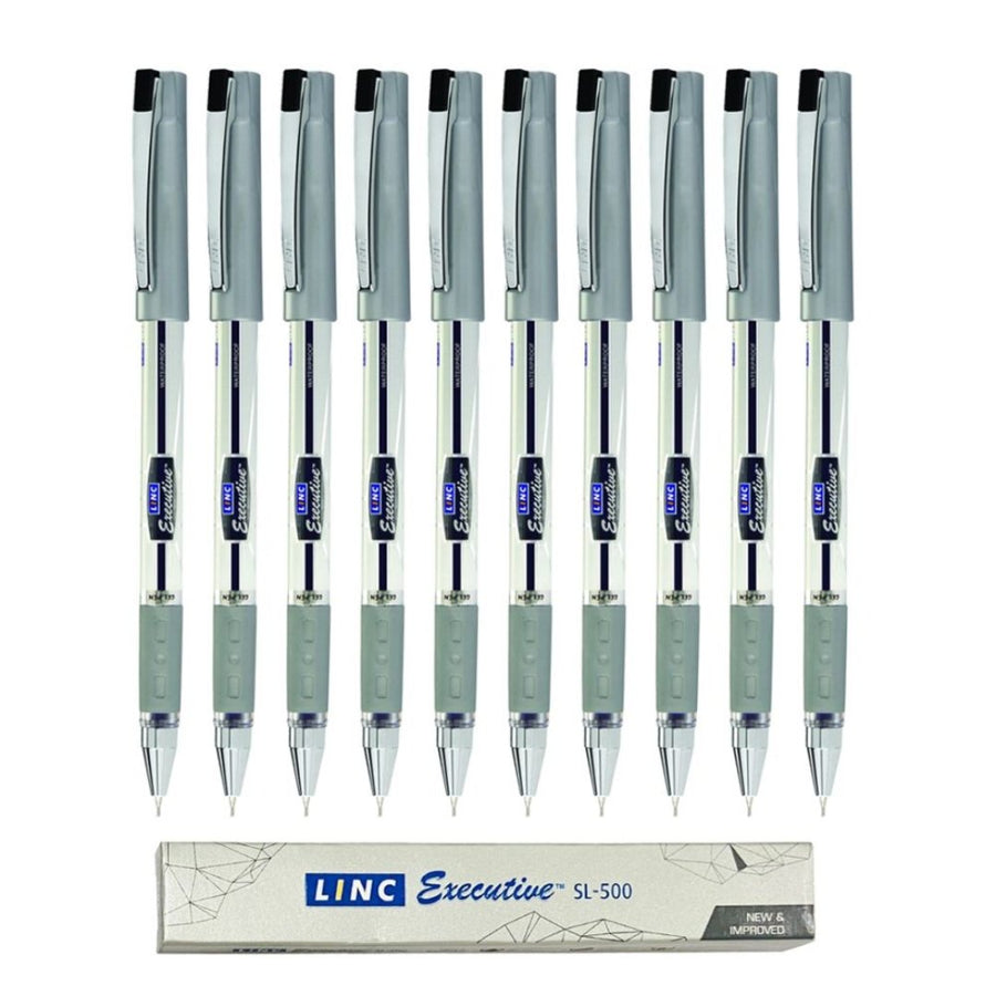 Linc Executive Waterproof 0.55mm Gel Ink Pen Pack Of 10 - SCOOBOO - SL-500 - Gel Pens