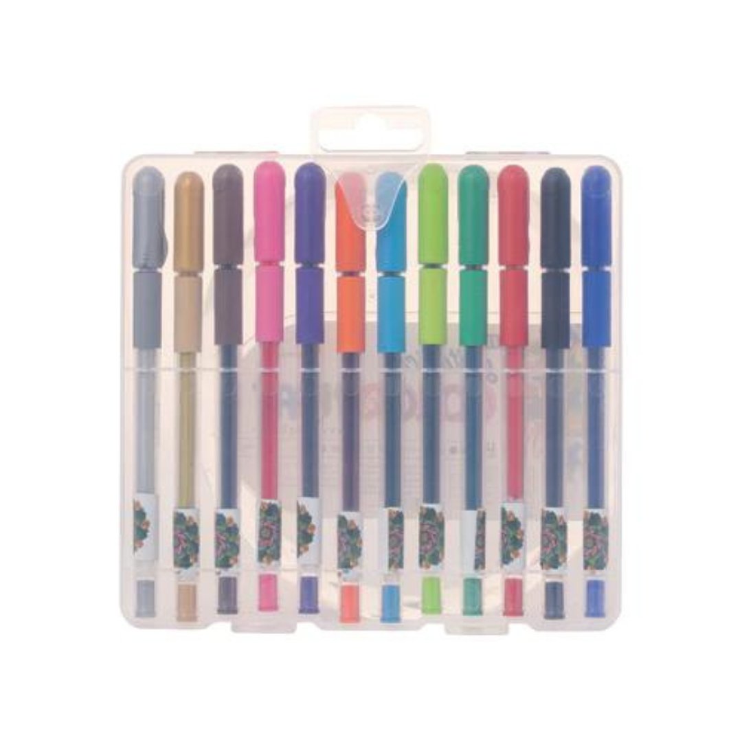 Linc Geltonic Colorpuff Gel Pen- Pack of 12 - SCOOBOO - 862 - Gel Pens