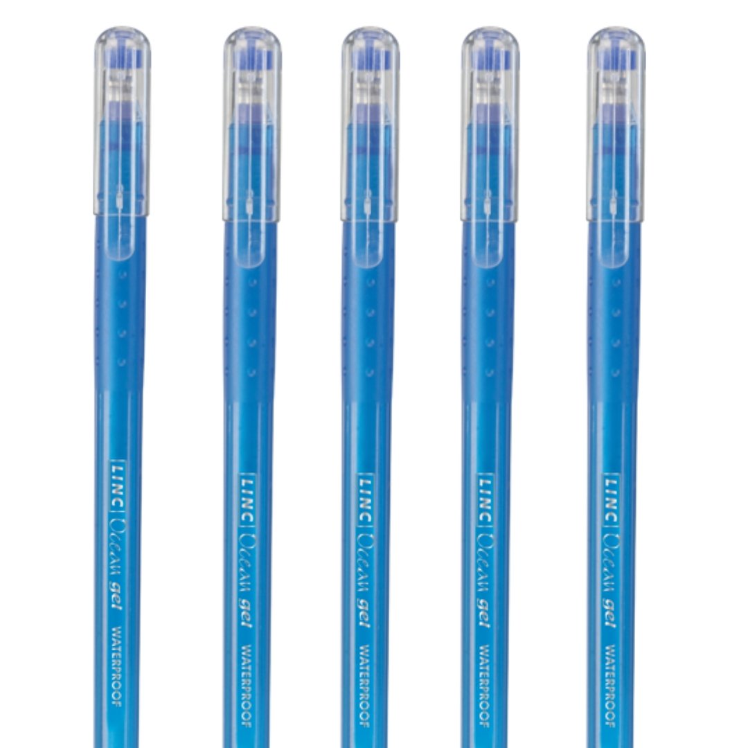 Linc Ocean Gel Pens 0.6mm Pack Of 5 - SCOOBOO - Gel Pens