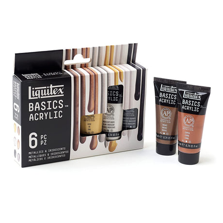 Liquitex Basic Acrylic Metal & Lrid Set - SCOOBOO - Acrylic paints