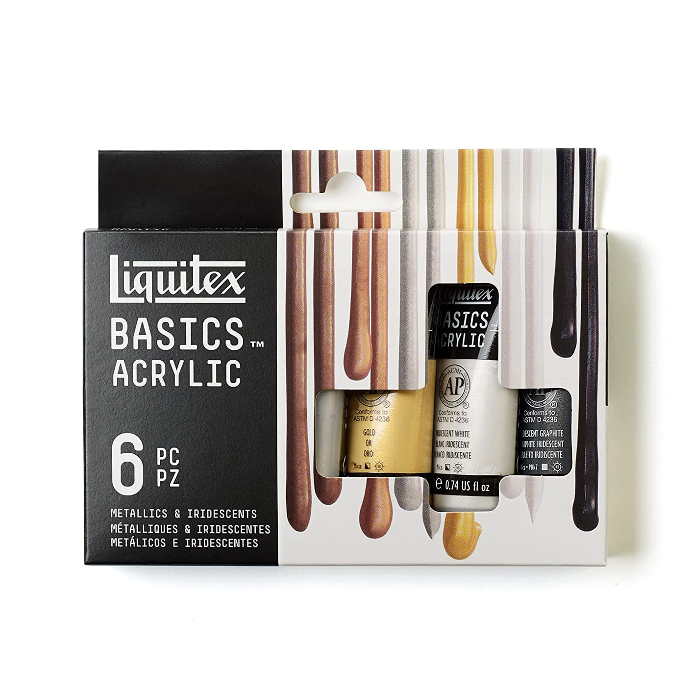 Liquitex Basic Acrylic Metal & Lrid Set - SCOOBOO - Acrylic paints