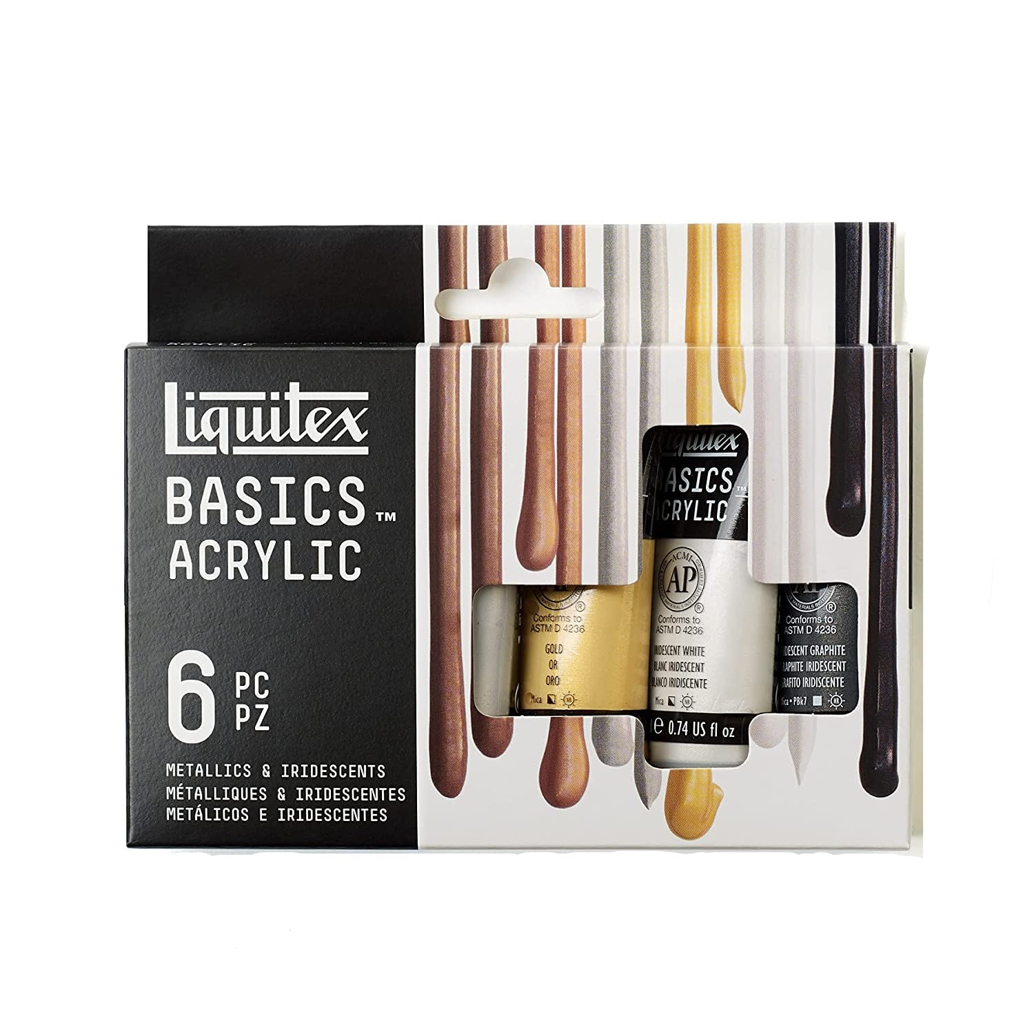 Liquitex Basic Acrylic Metal & Lrid Set - SCOOBOO - Acrylic paints