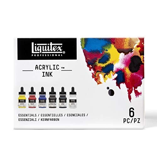 Liquitex Professional Acrylic Ink Essential Set, Set Of 6 - SCOOBOO - 3699314 - Acrylic paints