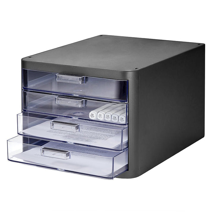 Litem Clear 4 Drawers Multi Cabinet - SCOOBOO - 271491-TGM - Pen Stand & Organisers