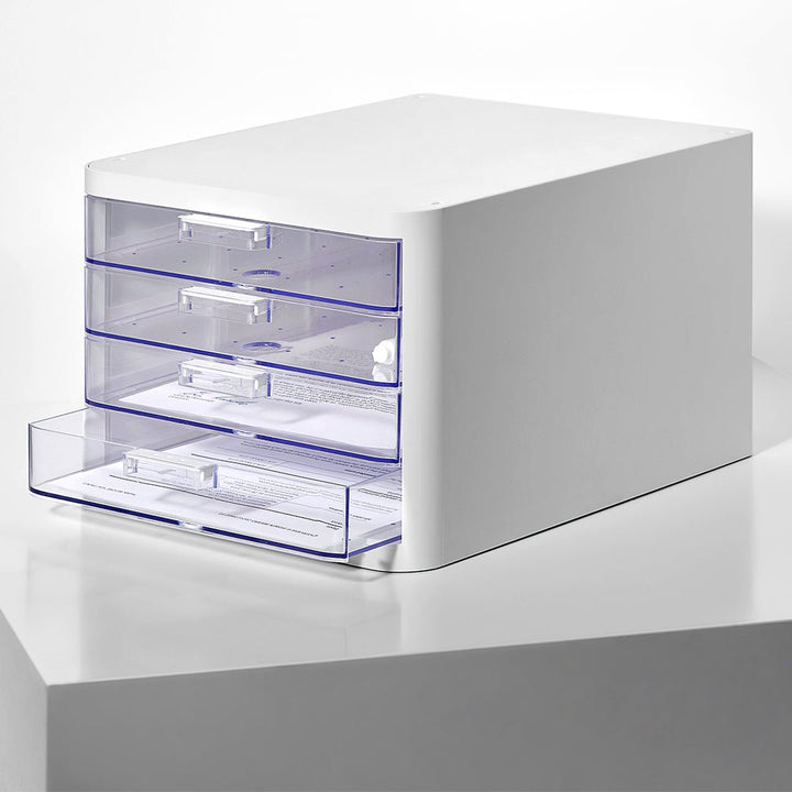 Litem Clear 4 Drawers Multi Cabinet - SCOOBOO - 271492-TGM - Pen Stand & Organisers