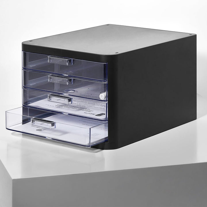 Litem Clear 4 Drawers Multi Cabinet - SCOOBOO - 271491-TGM - Pen Stand & Organisers