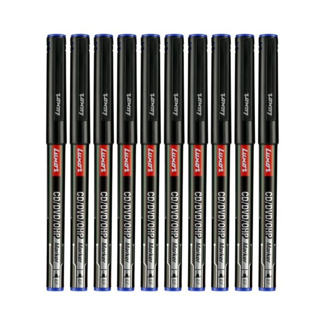 Luxor CD/DVD/OHP Marker Pack Of 10 - SCOOBOO - 9000028051 - Fineliner