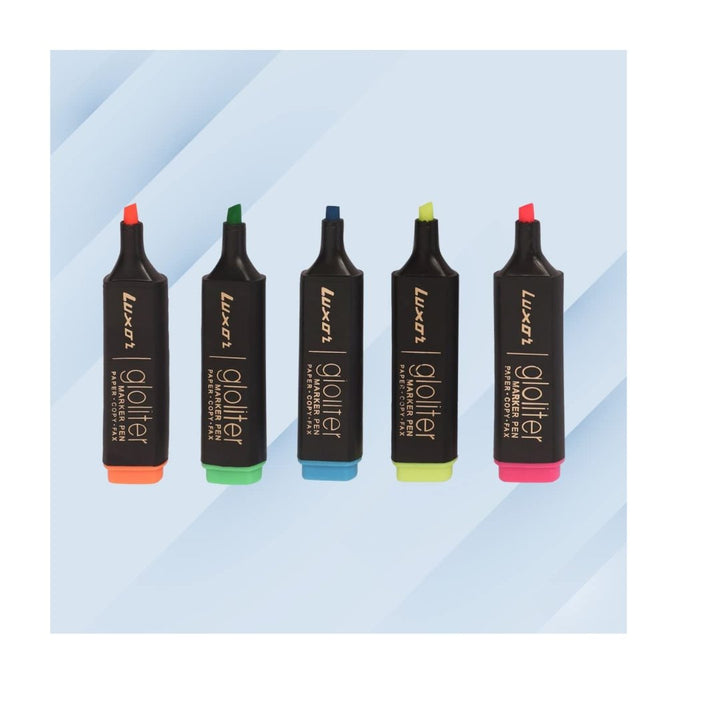 Luxor Gloliter Marker Pen - Assorted Colors- Set Of 5 - SCOOBOO - 9000013630 - Markers