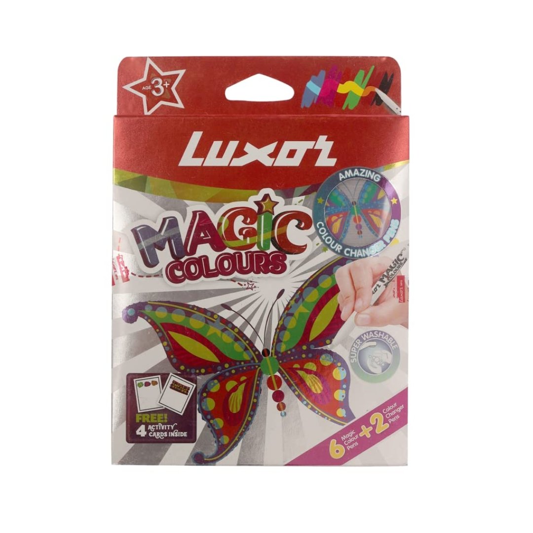 Luxor Magic Colour Pens (6+2 Pieces) - SCOOBOO - Art Pencils