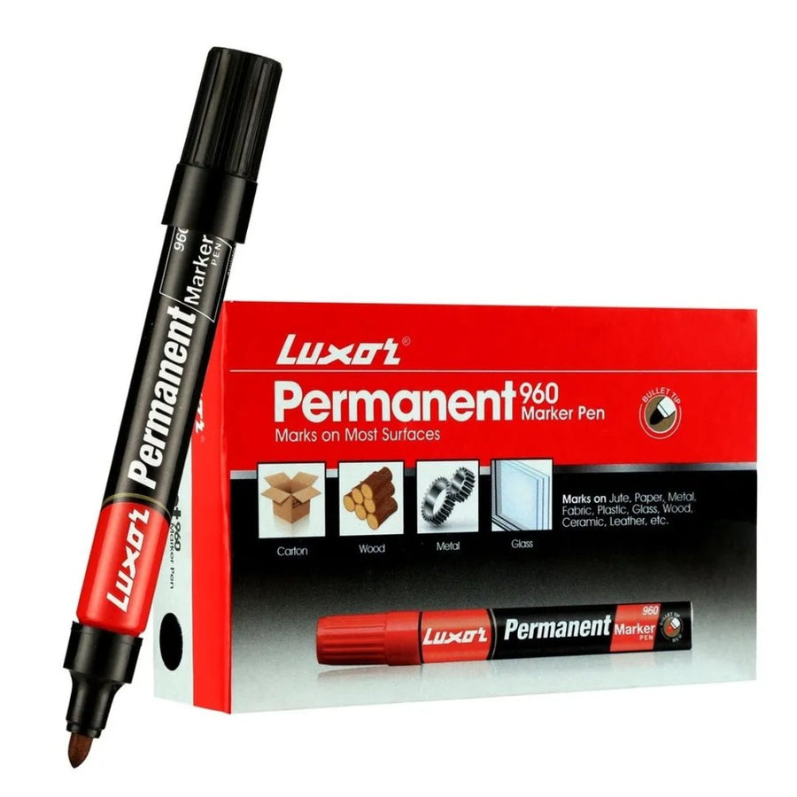 Luxor Permanent Marker 960 Bullet Tip Pack Of 10 - SCOOBOO - 960 - White-Board & Permanent Markers