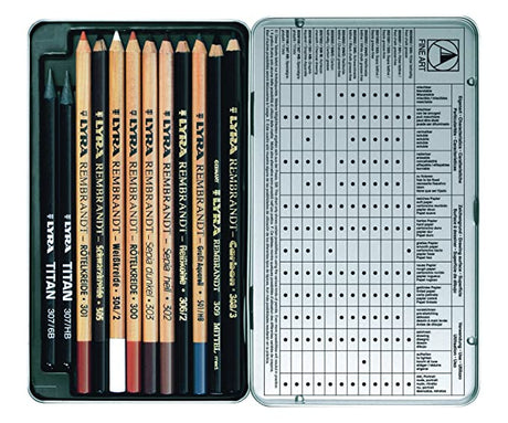 LYRA Rembrandt Art Specials Pencils, Set of 12, Assorted Colours - SCOOBOO - -