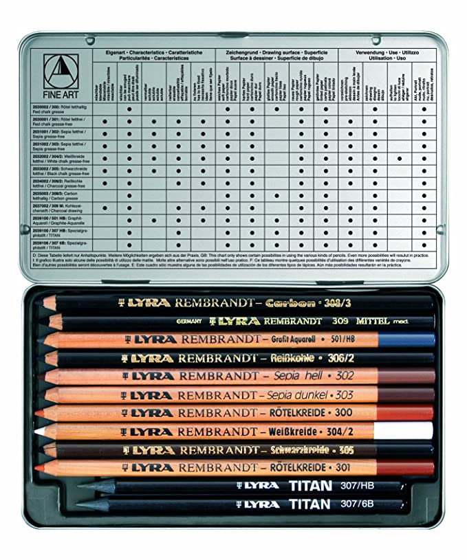 LYRA Rembrandt Art Specials Pencils, Set of 12, Assorted Colours - SCOOBOO - -