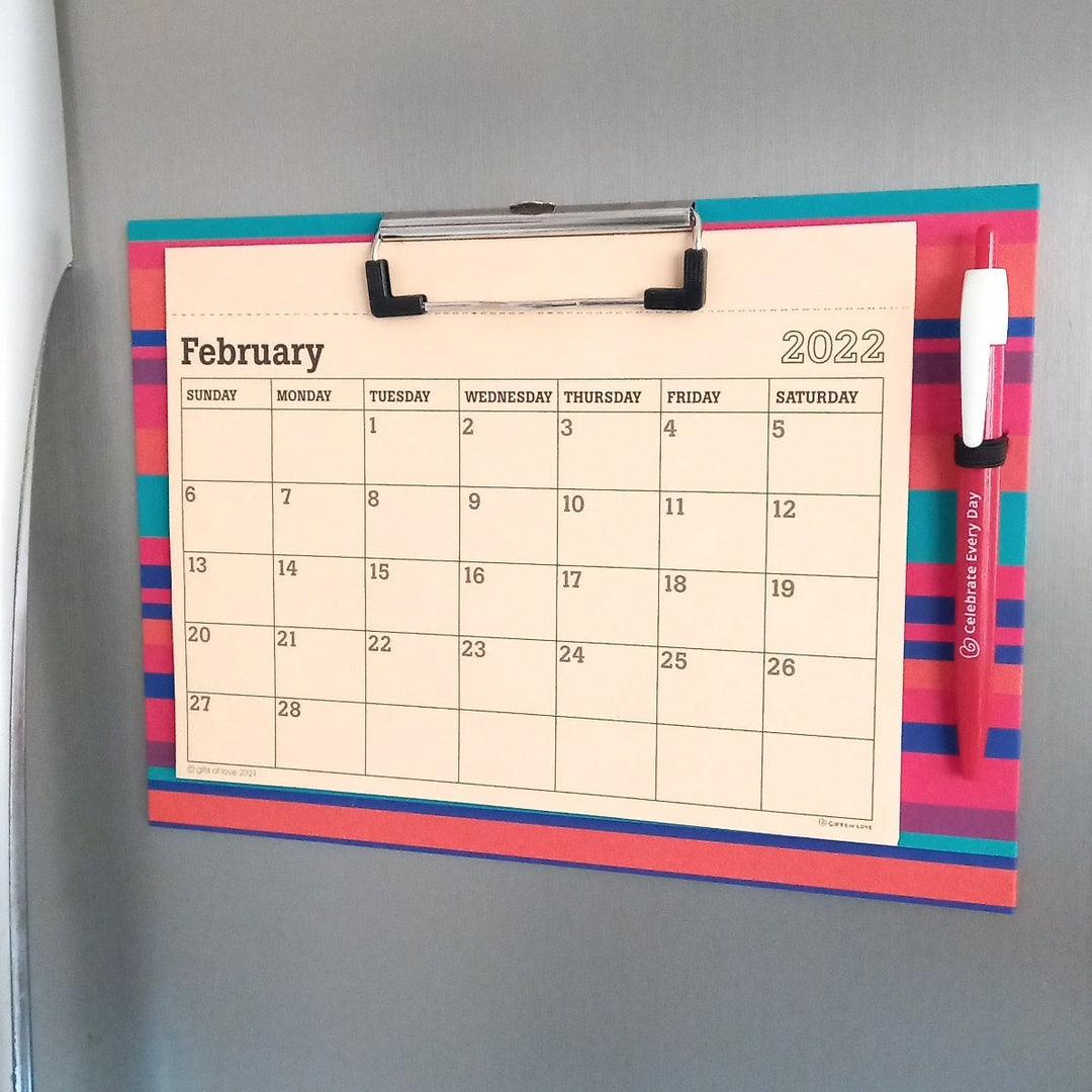 Magnetic & Wall Mountable Clipboard Calendar - SCOOBOO - Planners