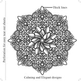 Mandala: Colouring Books for Adults with Tear Out Sheets - SCOOBOO - -