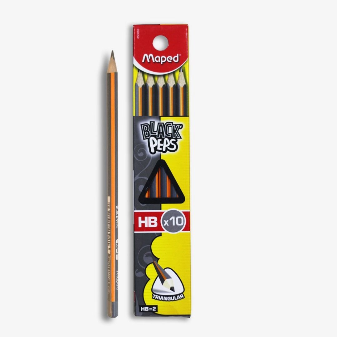 Maped Black'Peps HB Pencils (Pack of 10) - SCOOBOO - 851782 - Pencils