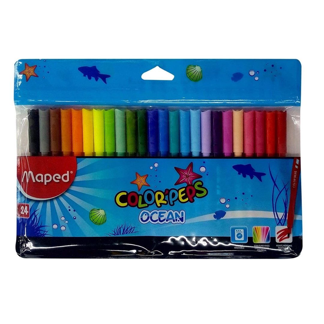 Maped Color'Peps Felt Tip Pen Set - Pack of 24 - SCOOBOO - 845722 - Fineliner