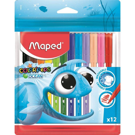 Maped Color'Peps Ocean Felt Tip Fineliner Pen (Pack of 12) - SCOOBOO - 845720 - Fineliner