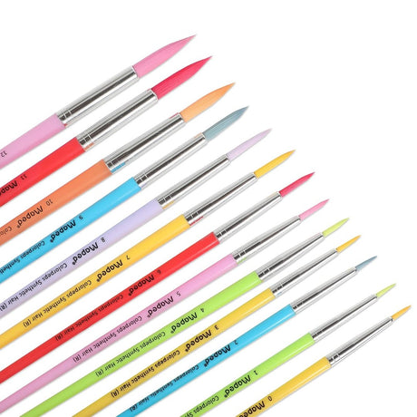 MAPED Color'Peps Synthetic Round Brushes Set - Pack of 13, Multicolour - SCOOBOO - 867619 - Paint Brushes & Palette Knives