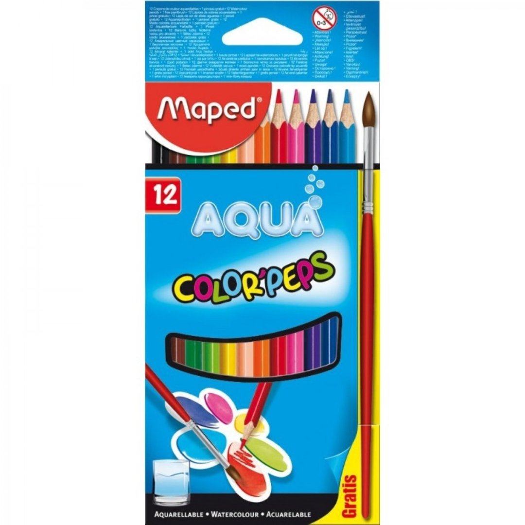 Maped Colour'Peps Aqua Colour Pencil Set - SCOOBOO - 836011 - Watercolour Pencils
