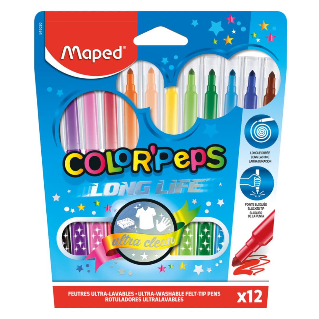 Maped Long Life Felt Pens - SCOOBOO - 845020 - Fineliner