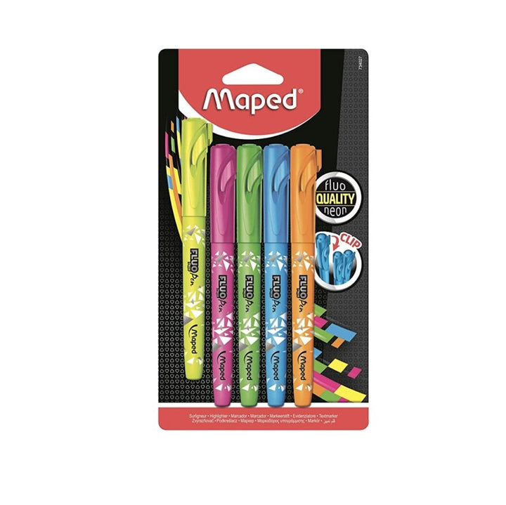 Maped Pen Connect Highlighter Set - Pack of 5 (Multicolor) - SCOOBOO - 734027 - Highlighter