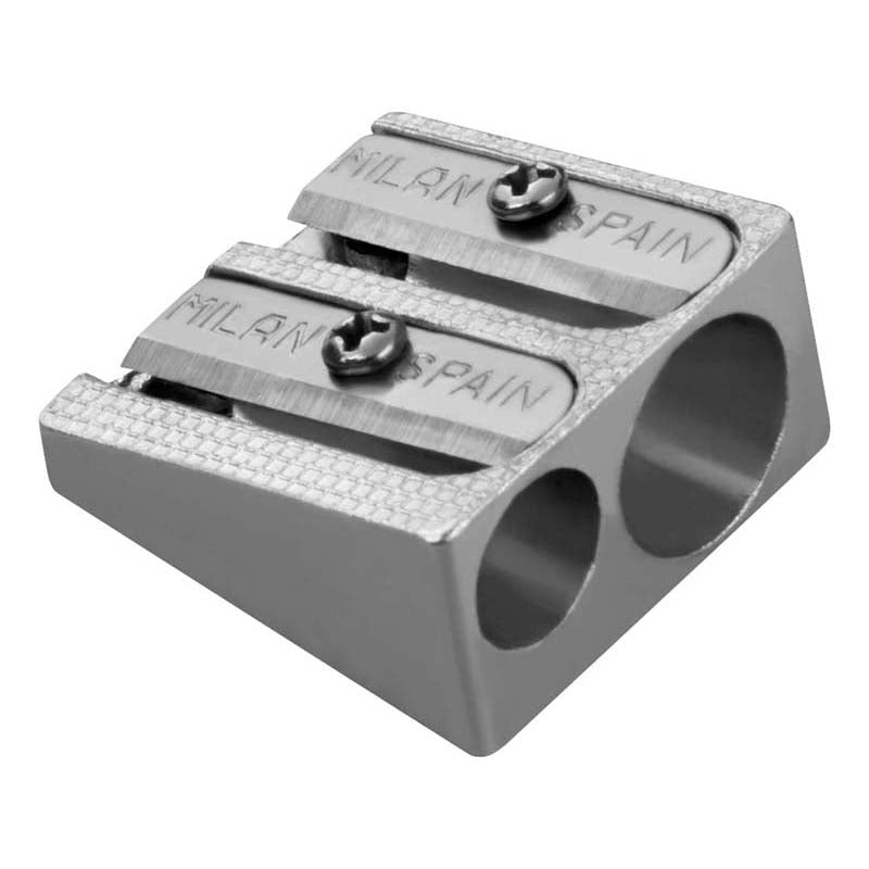 MILAN ALUMINIUM DOUBLE USE PENCIL SHARPENER - SCOOBOO - 80035 - Sharpeners