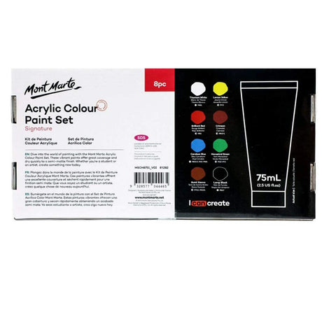 Mont Marte Acrylic Colour Paint Set 8*75ml - SCOOBOO - 81444 - Acrylic paints