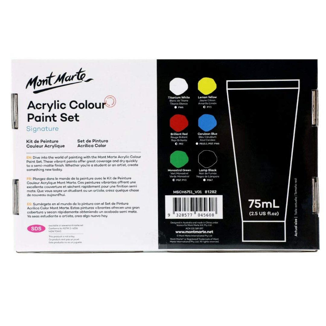 Mont Marte Acrylic Colour Paint Set - SCOOBOO - 81456 - Acrylic paints