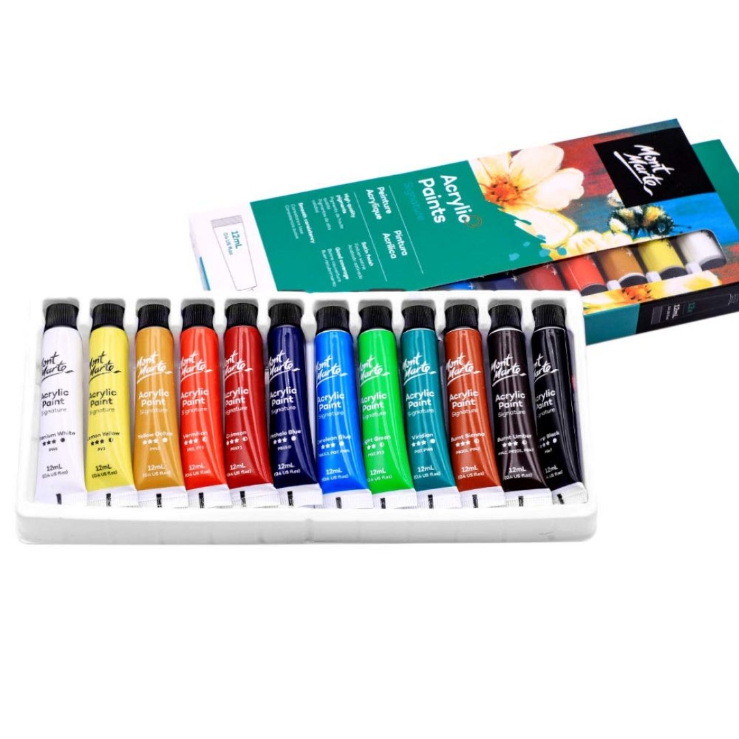 Mont Marte Acrylic Paint - Set 12 Colors - SCOOBOO - 81356 - Acrylic paints