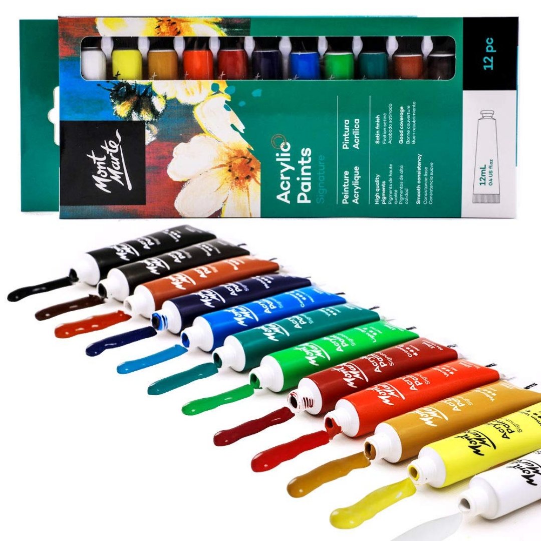 Mont Marte Acrylic Paint - Set 12 Colors - SCOOBOO - 81356 - Acrylic paints