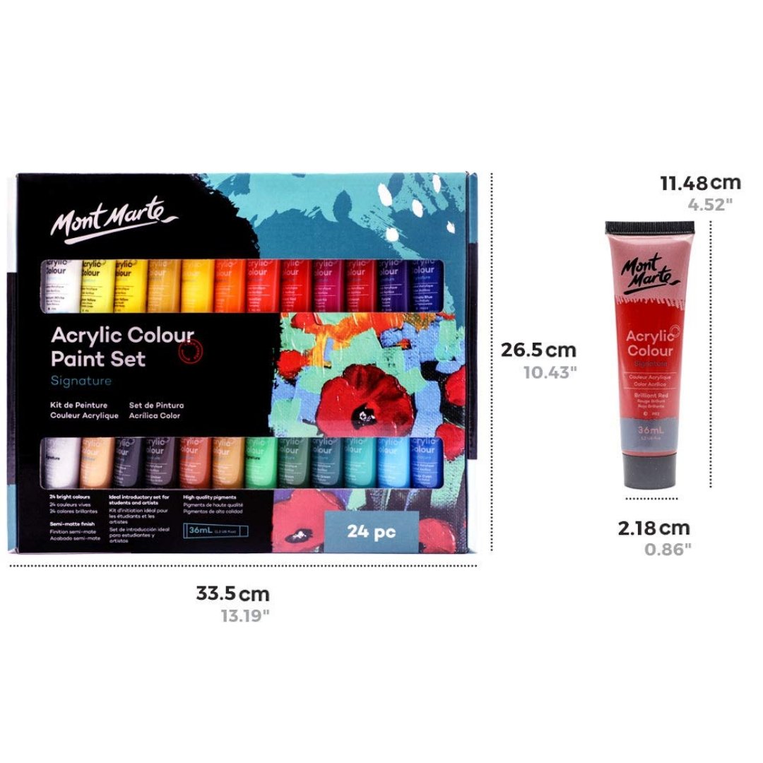 Mont Marte Acrylic Paint Set 24 - SCOOBOO - MSCH2436 - Acrylic paints