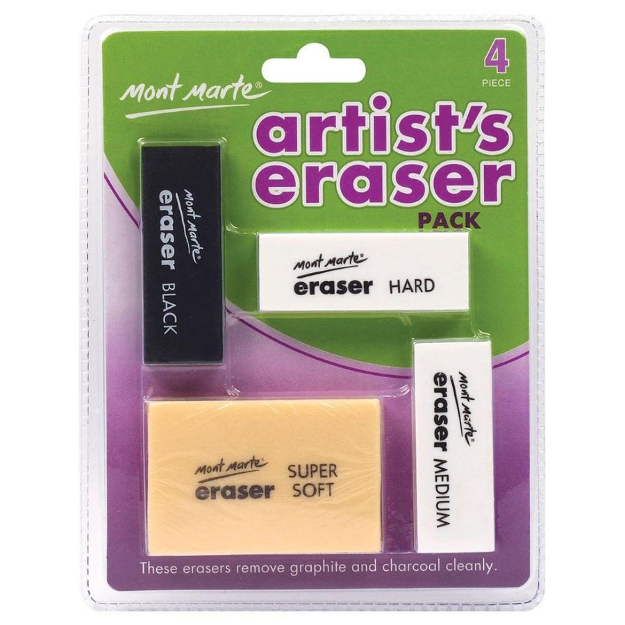 Mont Marte Artists Eraser Pack of 4 - SCOOBOO - 80679 - Eraser & Correction