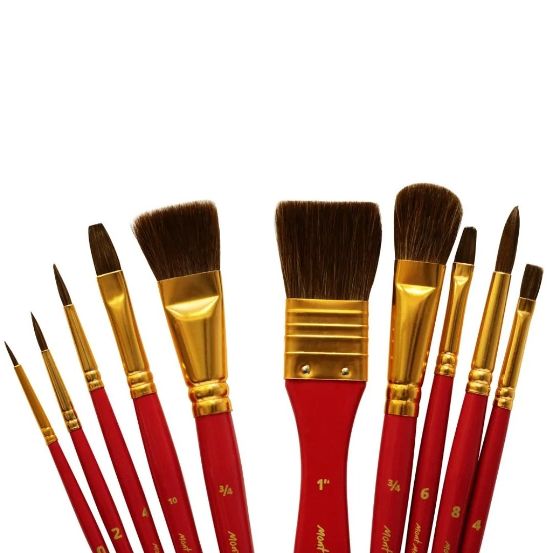 Mont Marte Brush Set In Wallet-Pack Of 11 - SCOOBOO - BMHS0032 - Paint Brushes & Palette Knives