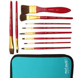 Mont Marte Brush Set In Wallet-Pack Of 11 - SCOOBOO - BMHS0032 - Paint Brushes & Palette Knives