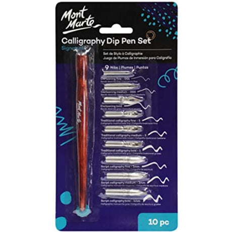 Mont Marte Calligraphy Dip Pen Set - SCOOBOO - 81482 - calligraphy pens