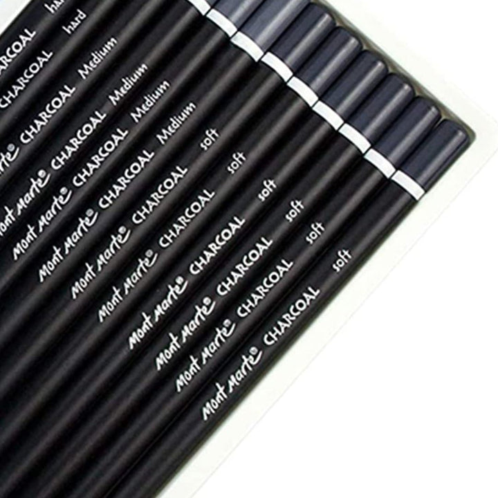 Mont Marte Charcoal Pencils set of 12pcs - SCOOBOO - 81580 - Charcoal Pencil