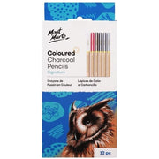 Mont Marte Coloured Charcoal Pencils - 12pcs - SCOOBOO - 81503 - Charcoal Pencil