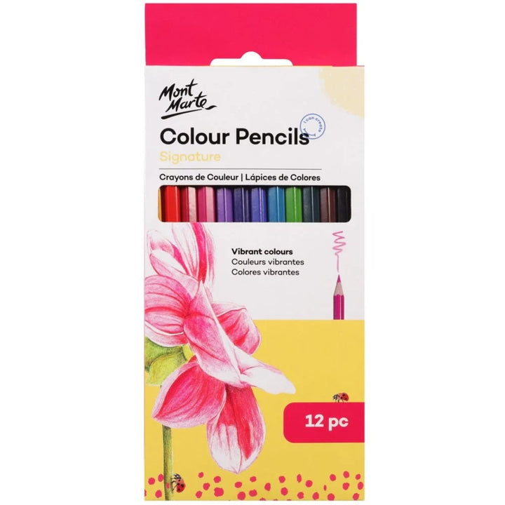 Mont Marte Coloured Pencils-Pack Of 12 & 24 - SCOOBOO - MPN0094 - Coloured Pencils