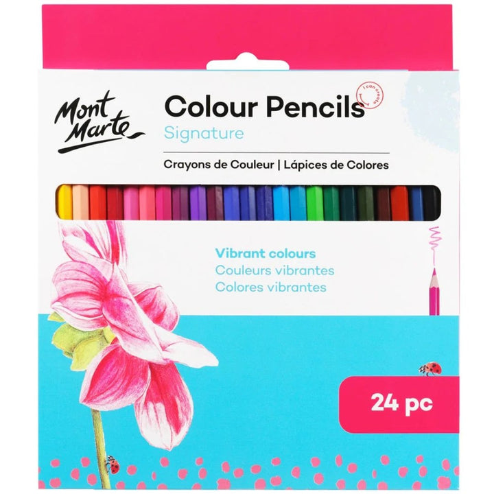 Mont Marte Coloured Pencils-Pack Of 12 & 24 - SCOOBOO - MPN0095 - Coloured Pencils