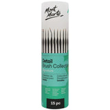 Mont Marte Detail Brush Collection Pack Of 15 - SCOOBOO - BMHS0046 - Paint Brushes & Palette Knives