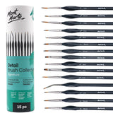 Mont Marte Detail Brush Collection Pack Of 15 - SCOOBOO - BMHS0046 - Paint Brushes & Palette Knives