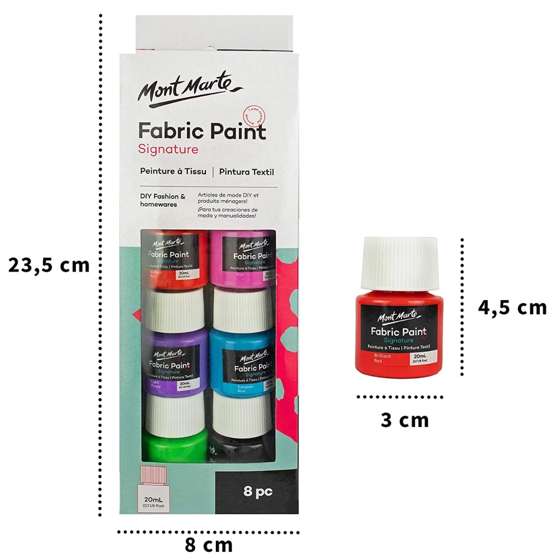 Mont Marte Fabric Paint Set Of 8 - SCOOBOO - PMHS0022 - Fabric paint