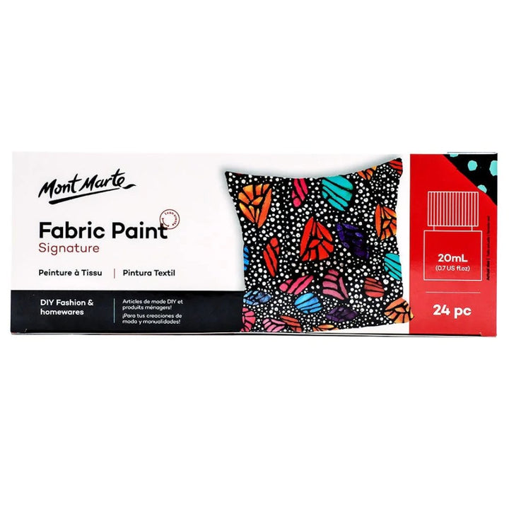 Mont Marte Fabric Paints Pack Of 24 - SCOOBOO - PMHS0081 - Fabric paint