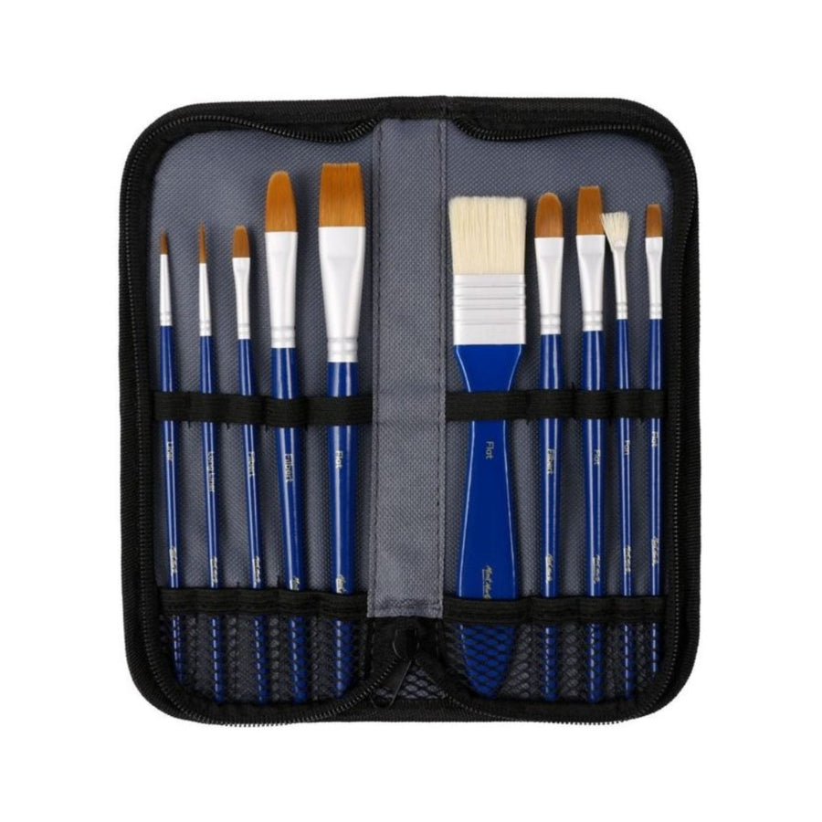 Mont Marte Gouache Brush Set In Wallet (Pack Of 11) - SCOOBOO - BMHS0037 - Paint Brushes & Palette Knives