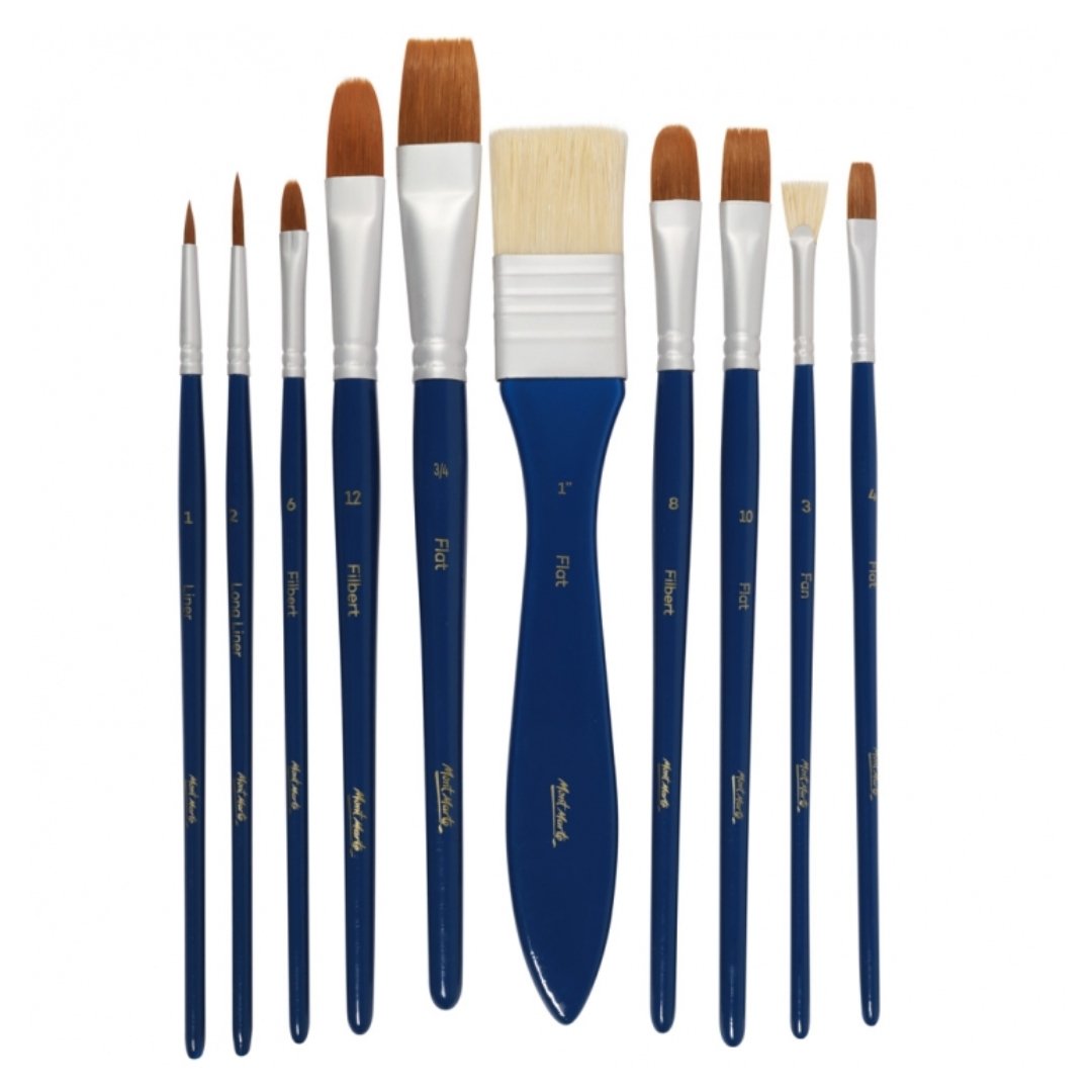 Mont Marte Gouache Brush Set In Wallet (Pack Of 11) - SCOOBOO - BMHS0037 - Paint Brushes & Palette Knives